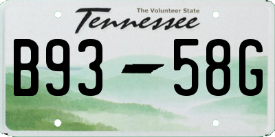 TN license plate B9358G