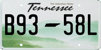 TN license plate B9358L