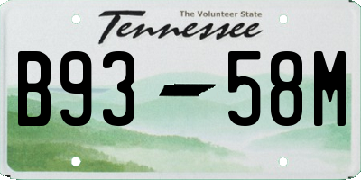 TN license plate B9358M