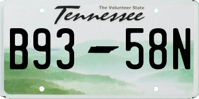 TN license plate B9358N