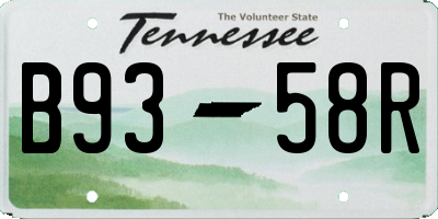 TN license plate B9358R