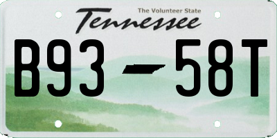 TN license plate B9358T