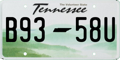 TN license plate B9358U