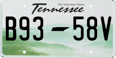 TN license plate B9358V
