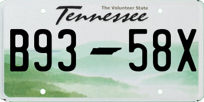 TN license plate B9358X