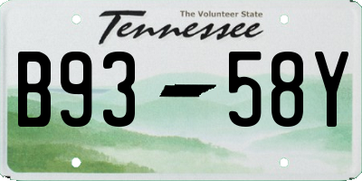 TN license plate B9358Y