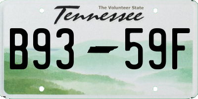 TN license plate B9359F