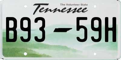 TN license plate B9359H