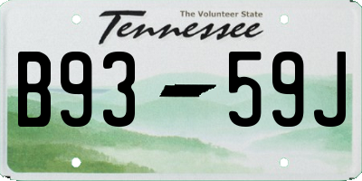 TN license plate B9359J