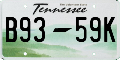 TN license plate B9359K