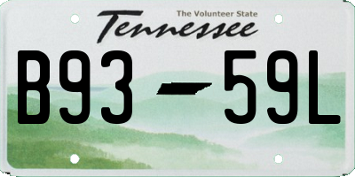 TN license plate B9359L