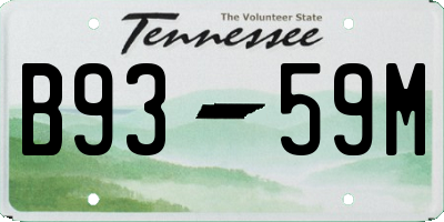 TN license plate B9359M