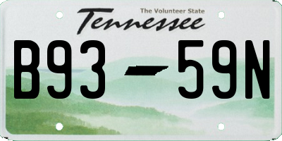 TN license plate B9359N