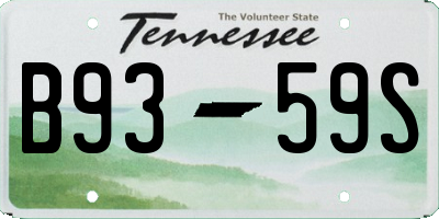 TN license plate B9359S