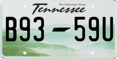 TN license plate B9359U