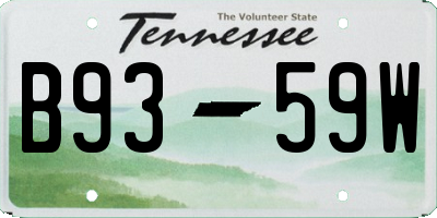 TN license plate B9359W