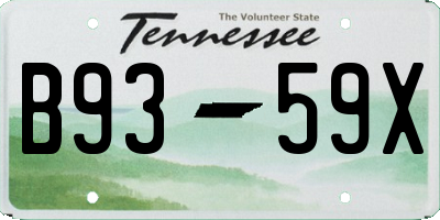 TN license plate B9359X
