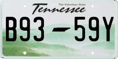 TN license plate B9359Y