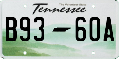 TN license plate B9360A