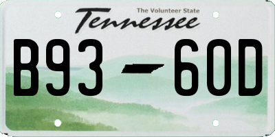 TN license plate B9360D