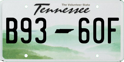 TN license plate B9360F