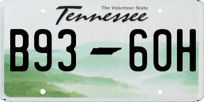 TN license plate B9360H