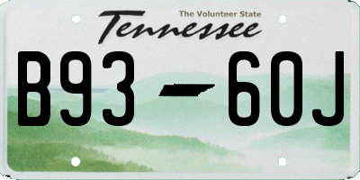 TN license plate B9360J