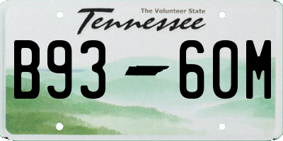 TN license plate B9360M