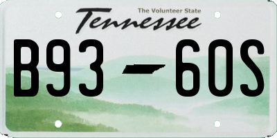 TN license plate B9360S
