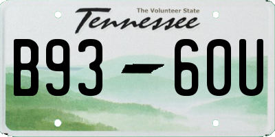 TN license plate B9360U