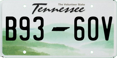 TN license plate B9360V