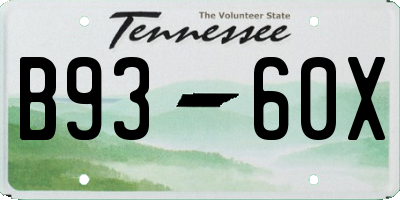 TN license plate B9360X