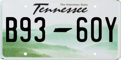 TN license plate B9360Y