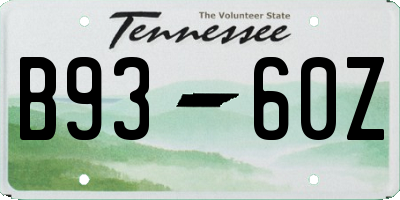 TN license plate B9360Z