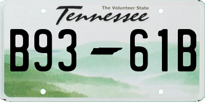 TN license plate B9361B