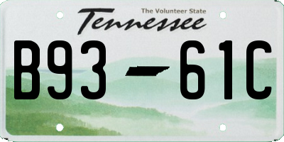 TN license plate B9361C