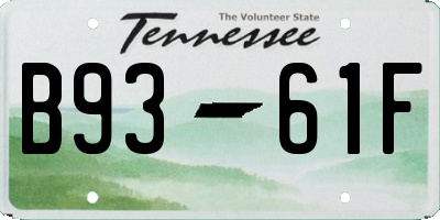 TN license plate B9361F