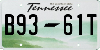 TN license plate B9361T
