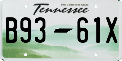 TN license plate B9361X