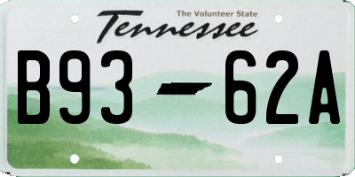 TN license plate B9362A