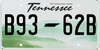 TN license plate B9362B