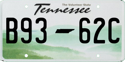 TN license plate B9362C