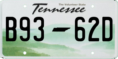 TN license plate B9362D