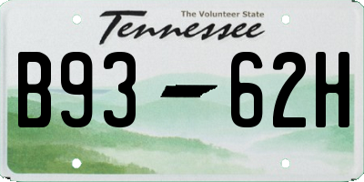 TN license plate B9362H