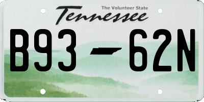 TN license plate B9362N