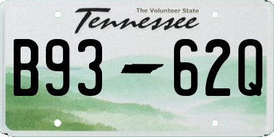 TN license plate B9362Q