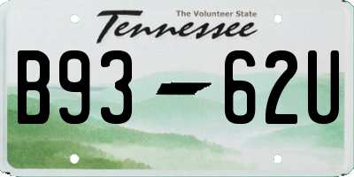 TN license plate B9362U