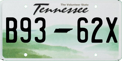 TN license plate B9362X