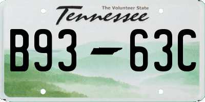 TN license plate B9363C
