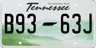 TN license plate B9363J